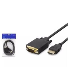 Hadron HDX7795 HDMI to VGA Kablo PVC 120Hz 1080p 1.8 Metre Siyah