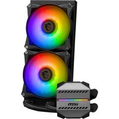 MSI MAG CoreLiquid M240 240 mm ARGB 2×120 mm Fanlı Sıvı Soğutucu – 12‑Yol Split‑Flow Radyatör, Kavisli Bakır Plakalı Blok, Intel ve AMD Soket Uyumlu