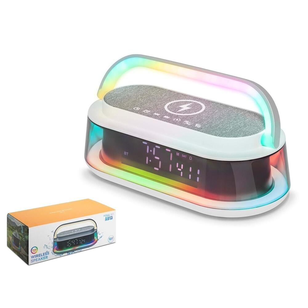 Hadron A913 RGB Aydınlatmalı Taşınabilir Kablosuz Bluetooth Hoparlör Beyaz