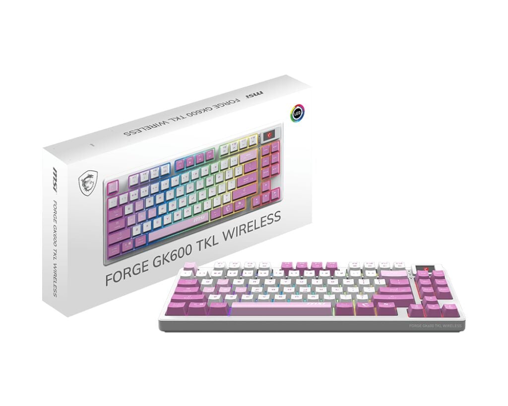 MSI FORGE GK600 TKL W VIOLET TR GAMING KLAVYE