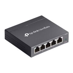 TP‑Link Omada DS105G 5×10/100/1000 Mb/s Gigabit RJ45 Fanless Metal Kasa Yönetilemeyen Masaüstü/Wall‑Mount Switch (QoS, Green‑Ethernet, CE/FCC)