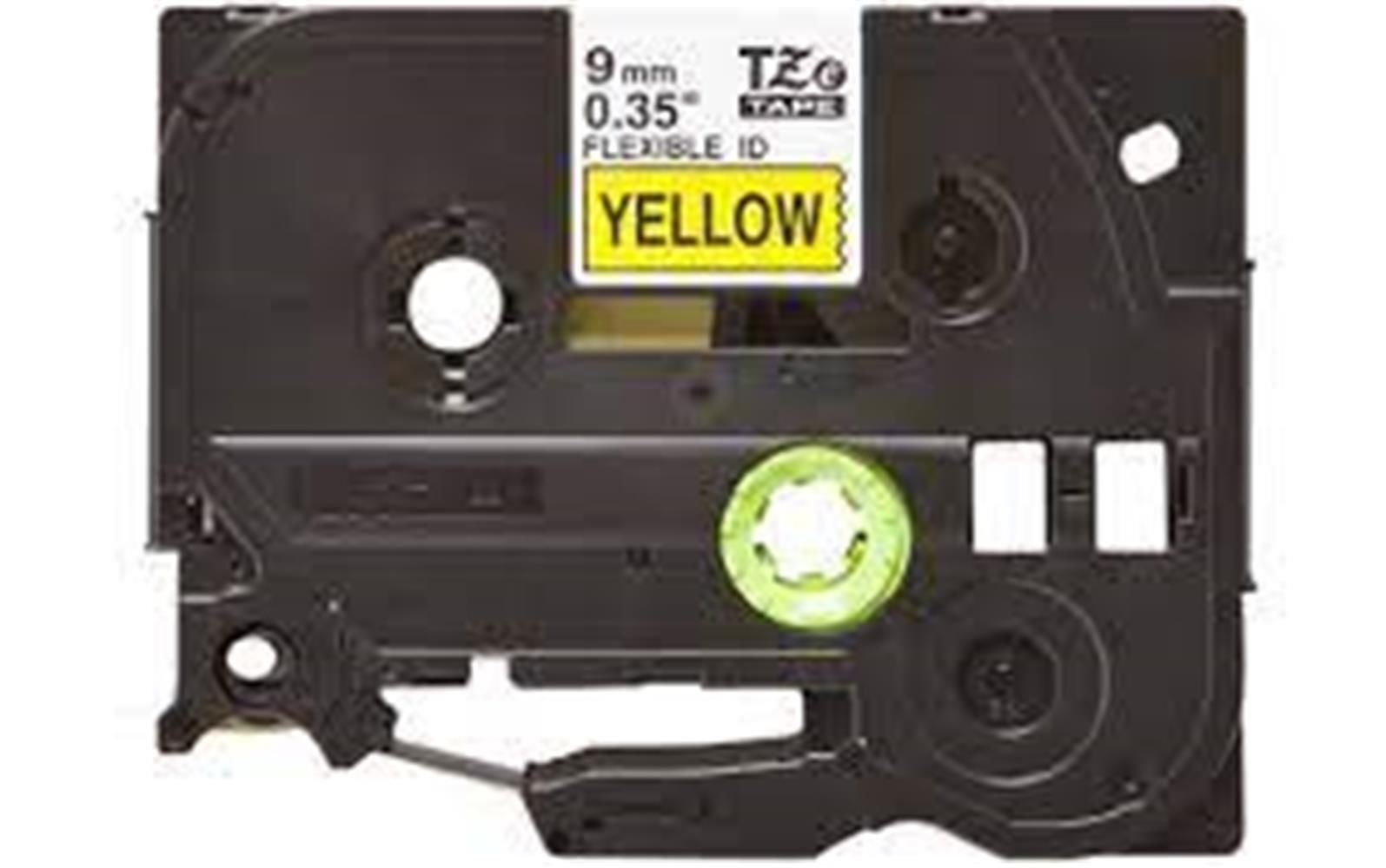 Brother TZE-FX621 9 mm Sarı Üzeri Siyah Esnek Laminasyonlu Etiket