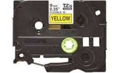 Brother TZE-FX621 9 mm Sarı Üzeri Siyah Esnek Laminasyonlu Etiket