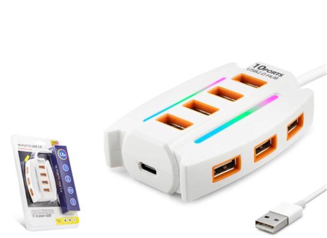 Hadron HDX7037 10 Port USB Hub 1.2M Beyaz