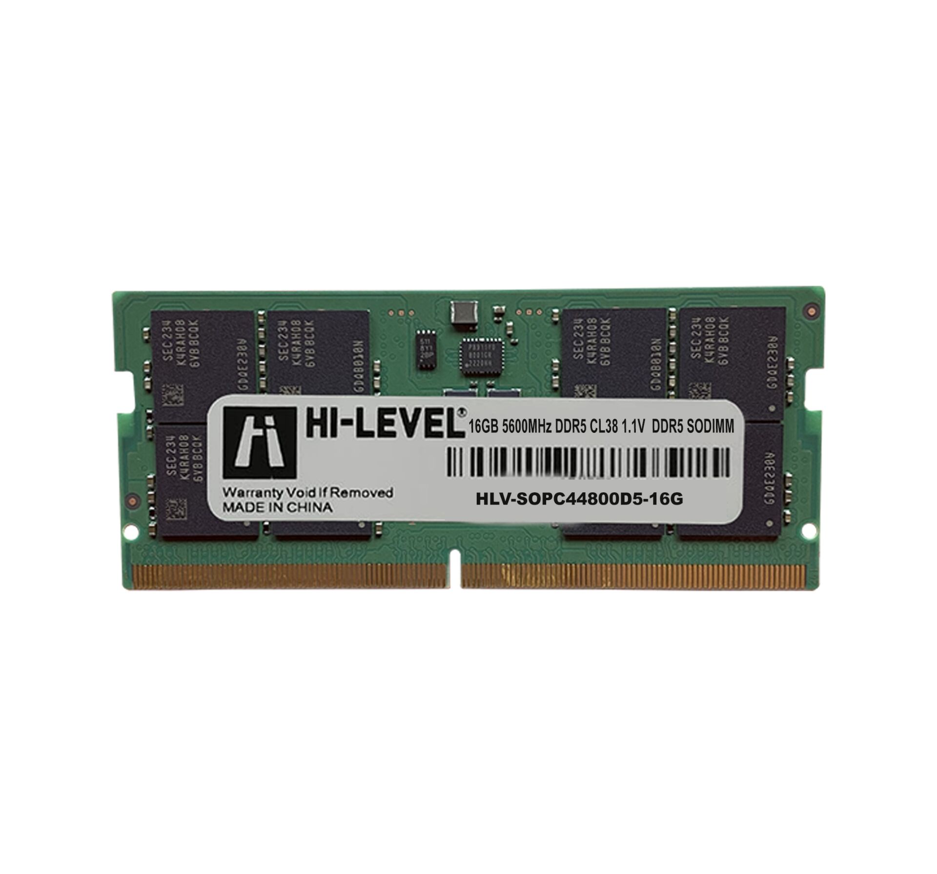 16GB DDR5 5600MHZ SODIMM 1.1 HLV-SOPC44800D5-16G