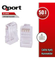 QPORT CAT6 (50Lİ PAKET) RJ-45 KONNEKTÖR (Q-J650)