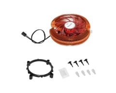 FRİSBY FCL‑F1310G LGA775‑115x Braket Intel 1366/115x Serisi – AMD AM2/AM2+/AM3/AM4 Serisi 85 mm 4‑LED Alüminyum CPU Soğutucu, 2200 RPM, 55 CFM, 3‑Pin (Golden Rose)