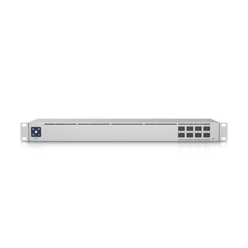 Ubiquiti UniFi USW‑Aggregation 8 Port 10G SFP+ Rackmount Layer 2 Fanless Switch (160 Gbps, 119 Mpps, 1.3'' Renkli Touchscreen)