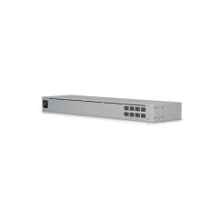 Ubiquiti UniFi USW‑Aggregation 8 Port 10G SFP+ Rackmount Layer 2 Fanless Switch (160 Gbps, 119 Mpps, 1.3'' Renkli Touchscreen)