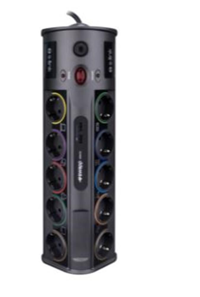 S-link SPG3-J-5 1.5 Metre 306 Joule 5'li Akım Korumalı Priz - Siyah