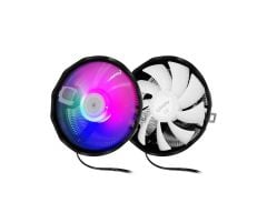 Frisby FCL‑F1316C Intel 1366‑115x Serisi / AMD AM2‑AM2+‑AM3‑AM4 Serisi LGA775‑115x Siyah‑Gümüş LED CPU Soğutucu 123 mm Fan 1200 RPM 18 dB 3‑Pin Hidrolik Rulman 12V DC Alüminyum Blok 38 CFM