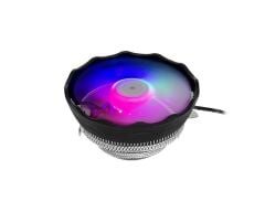 Frisby FCL‑F1316C Intel 1366‑115x Serisi / AMD AM2‑AM2+‑AM3‑AM4 Serisi LGA775‑115x Siyah‑Gümüş LED CPU Soğutucu 123 mm Fan 1200 RPM 18 dB 3‑Pin Hidrolik Rulman 12V DC Alüminyum Blok 38 CFM