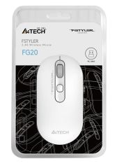 A4 Tech FG20 Beyaz Nano Kablosuz Optik 2000 DPI Mouse