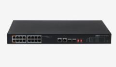 Dahua PFS3218‑16ET‑135 16 × 10/100 Mbps PoE + 2 × Combo 1 Gbps (1 RJ45 + 1 SFP) Uplink Unmanaged Rackmount Switch 135 W PoE Bütçe