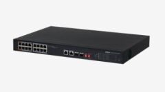 Dahua PFS3218‑16ET‑135 16 × 10/100 Mbps PoE + 2 × Combo 1 Gbps (1 RJ45 + 1 SFP) Uplink Unmanaged Rackmount Switch 135 W PoE Bütçe