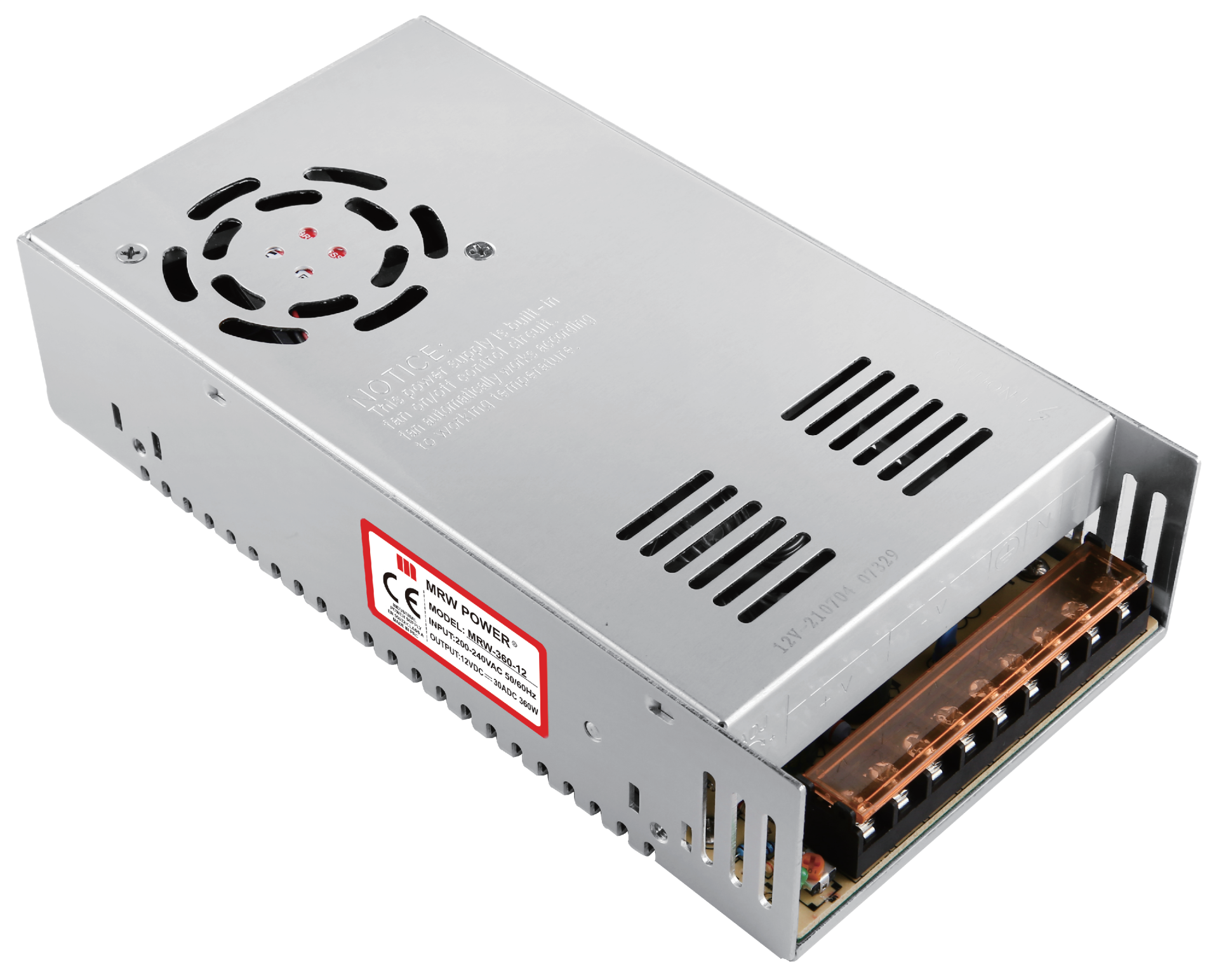 Mervesan MRW-360-12 12V 30A 360W Metal Kasa Şerit Led ve Kamera Adaptörü