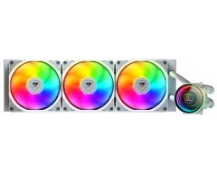 Cougar CGR‑PSDELRGB‑W Poseidon Elite 360 ARGB 360 mm Beyaz AIO Liquid Cooler 3×120 mm ARGB Fan 400 mm Boru & Infinity Mirror Pump – Intel LGA1851/1700/1200/115X/1366 ve AMD AM5/AM4/AM3/FM2/FM1 Uyumlu