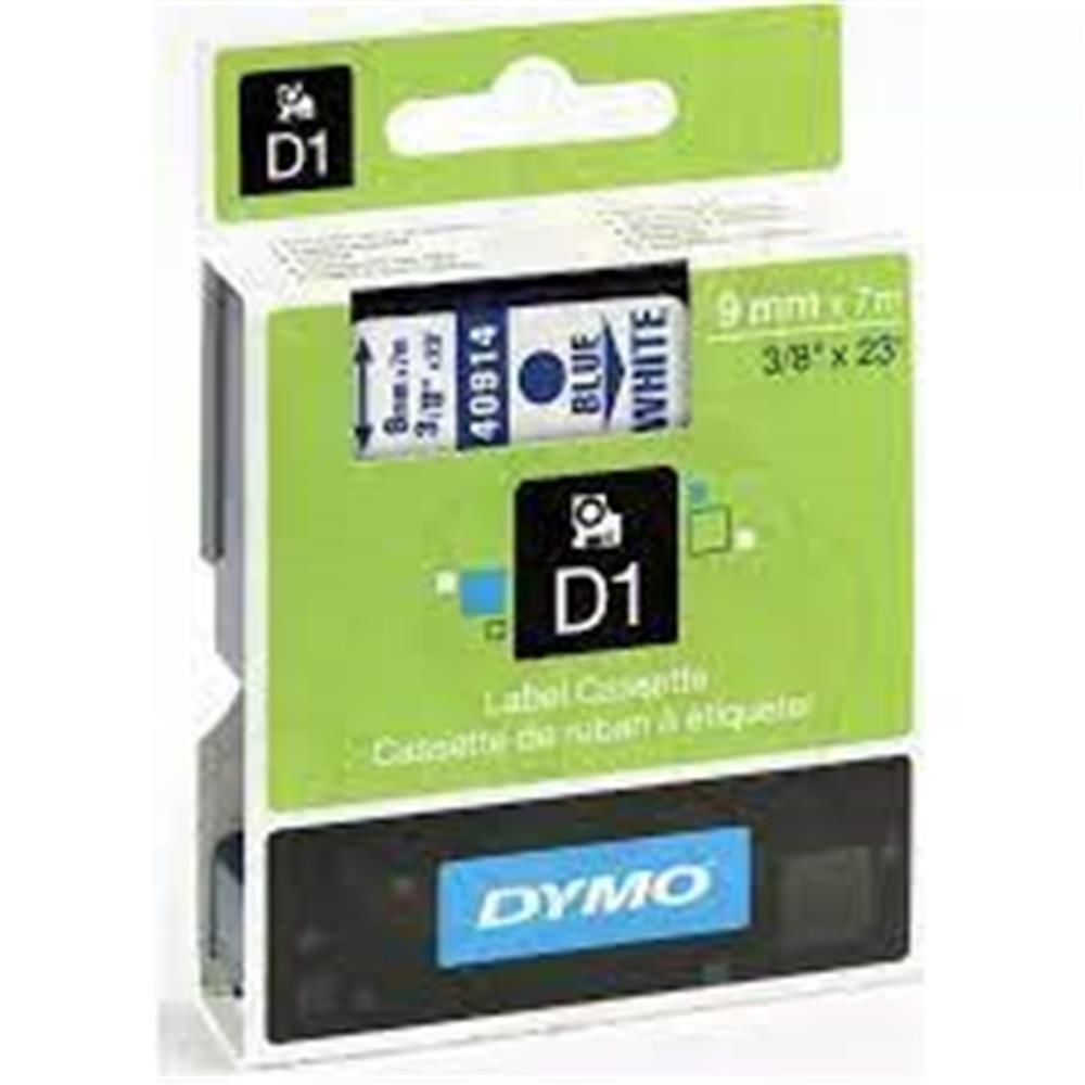 DYMO S0720690 D1 Yedek Şerit, 9 mm x 7 m, Beyaz-Mavi (40914)