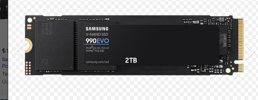 Samsung 990 EVO Plus 2TB PCIe 4.0 x4 NVMe M.2 SSD 7250MB/s Okuma 6300MB/s Yazma (MZ-V9S2T0BW) Samsung Türkiye Garantili