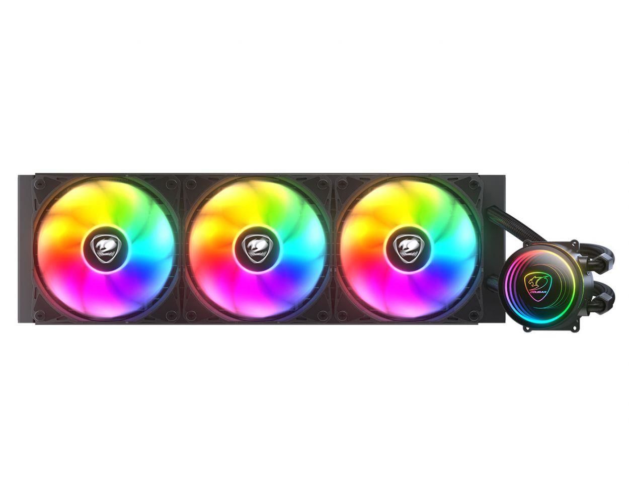 Cougar CGR‑PSDELRGB‑B 360 Poseidon Elite ARGB 360 mm All‑In‑One Sıvı Soğutucu Siyah – 360 mm Radyatör, 3×120 mm ARGB Fan, UTTERIGHT Fins, Intel LGA 115X/1200/1366/1700/1851 & AMD AM5/AM4/AM3/FM2 Platform Uyumlu