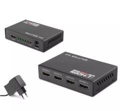Hadron Hdx1286 4 Port Hdmi Splitter 1.4V 1080P 3D 1-In 4-Out Siyah