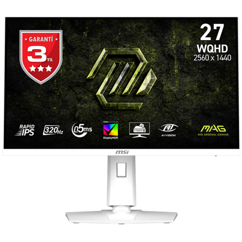 MSI 27'' MAG 274QRFW X32 Flat RAPID IPS 0.5ms FreeSync Pivot Beyaz WQHD Monitör