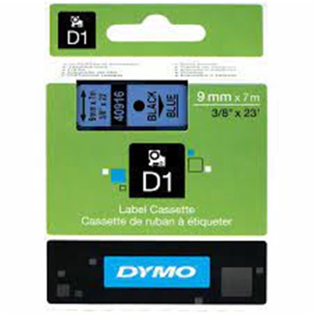 DYMO S0720710 D1 Yedek Şerit, 9 mm x 7 m, Mavi-Siyah (40916)