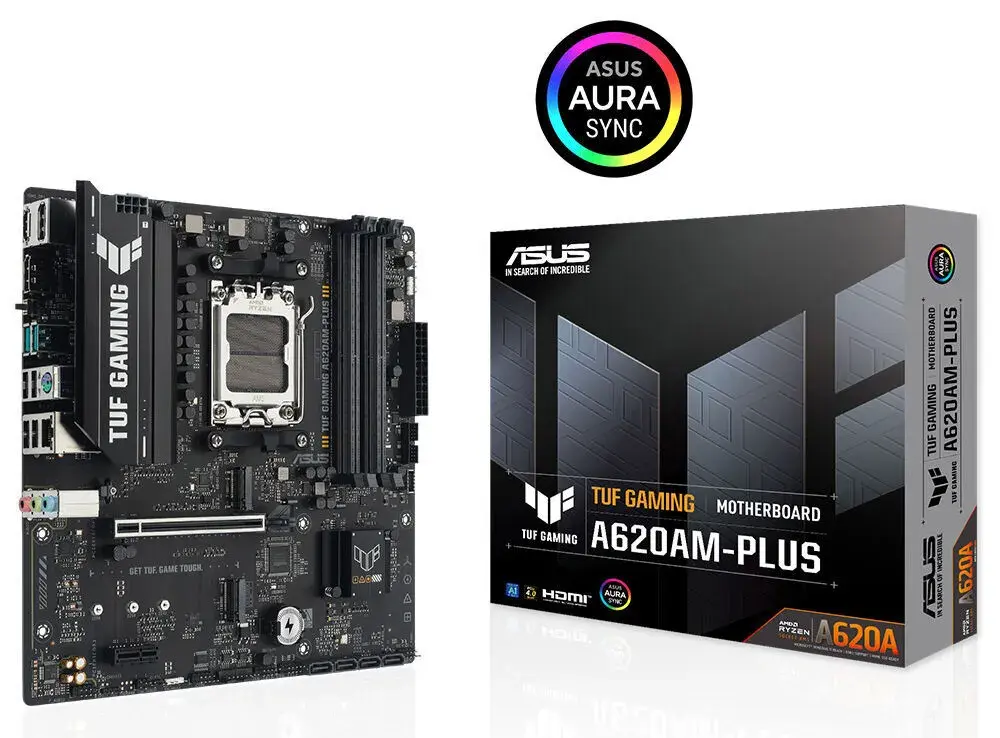 ASUS TUF GAMING A620AM-PLUS 7600MHZ(OC) DDR5 2xDP HDMI ÇİFT M2 USB3.2 AURA RGB 2.5GBİT LAN mATX