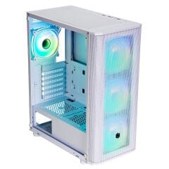 Frisby CM-106 650W 80 Plus Dahili Güç Kaynaklı ARGB Fanlı Mesh Ön Panel Beyaz ATX Oyuncu Kasası
