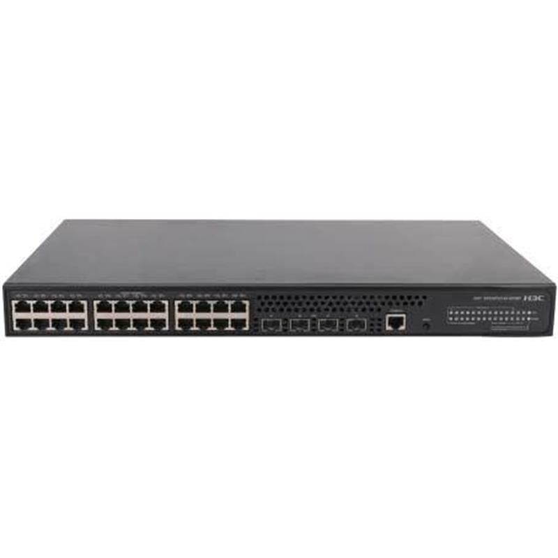 H3C LS‑5024PV3‑EI‑HPWR‑GL 24x 1 GbE PoE+ • 4x 1 Gb SFP • PoE 370 W (AC) / 740 W (DC) • Layer 2 Yönetilebilir Rackmount Switch (Model 9801A1QH)