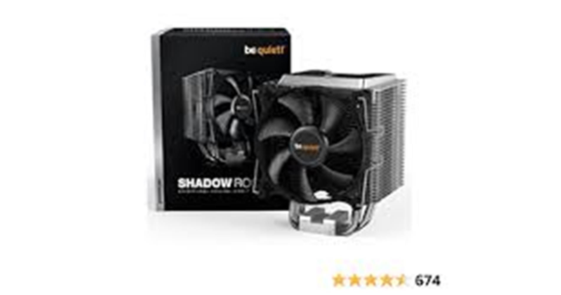 Be Quiet! SHADOW ROCK 3 Intel/AMD CPU Cooler – 5×6 mm HDT Copper Heatpipes 190 W TDP & Shadow Wings 2 120 mm PWM Fan ≤ 24.4 dB