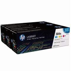 HP 304A (CF372AM) Üçlü Renkli Toner Paketi - Cyan, Magenta, Yellow (CC531A, CC533A, CC532A) LaserJet CP2025 / CM2320 Serisi