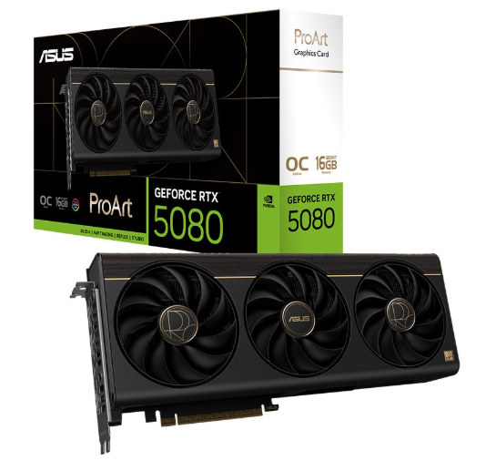 ASUS ProArt RTX 5080 O16G GeForce RTX 5080 16GB GDDR7 256Bit HDMI DisplayPort Profesyonel Grafik Ekran Kartı