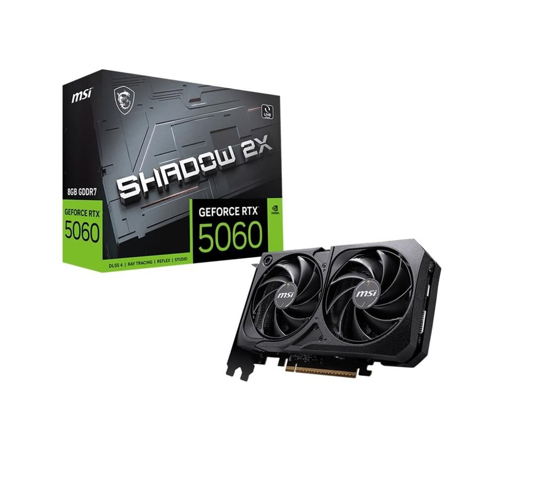 Msi Geforce RTX5060 8GB Shadow 2x GDDR7 128BIT DX12 Gaming Ekran Kartı Çift Fanlı Soğutma