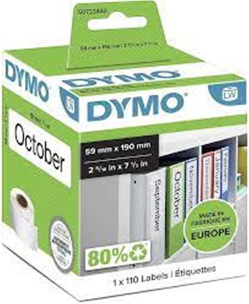 DYMO S0722480 LW Geniş Klasör Etiketi 110’lu Paket 190 x 59 mm (99019)