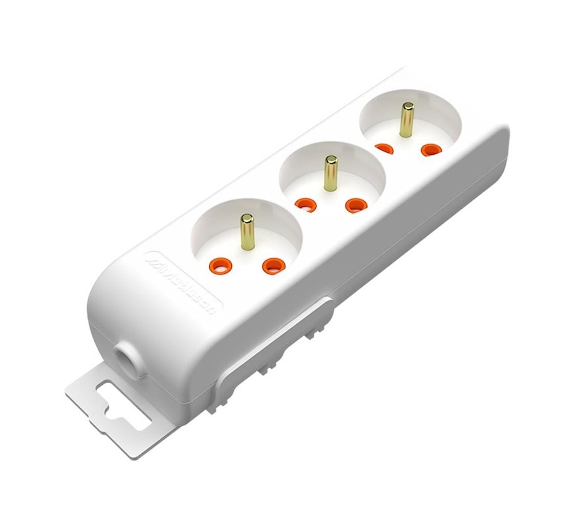 Mutlusan Ri-Tech 3'lü 3 Metre Anahtarlı UPS Tipi (Fransız Standart) Topraklı Grup Priz