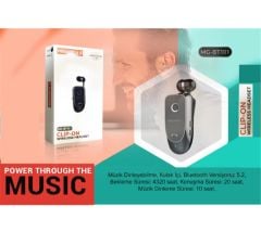 Megatech MG-BT103 Klipsli (Clip-On) Makaralı Titreşimli Bluetooth Kablosuz Kulaklık