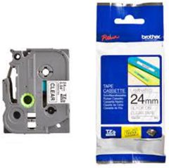 Brother TZE-151 24 mm Şeffaf Üzerine Siyah Laminasyonlu Etiket