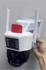 OKam O-Kam 6010 4MP 4G Solar Panelli 10X Optik Zoom Çift Lensli PTZ Dış Mekan Güvenlik Kamerası