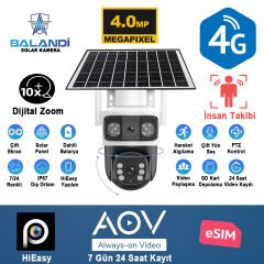 Balandi Pro-8200GIP 4MP 4G AOV E-SIM Güneş Enerjili (Solar) Çift Kameralı Güvenlik Kamerası (HiEasy)