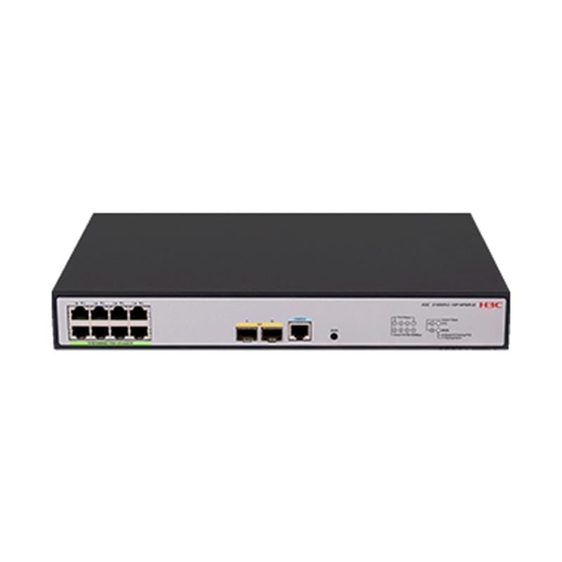 H3C 9801A4MQ S1850V2‑10P‑HPWR‑EI 8×10/100/1000 Gigabit PoE+ Port 125 W + 2×1 G SFP + 1×Console Port Yönetilebilir Rackmount Switch (Energy‑Efficient)