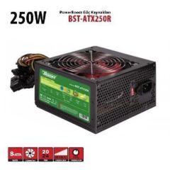 PowerBoost BST-ATX250R 250W PPFC 12cm Kırmızı Fanlı ATX PSU (Retail Box)