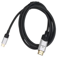 Vcom CU423MCV‑1.8 Siyah 1.8 Metre USB Type‑C (USB 3.1) Erkek – HDMI Type‑A Erkek, Altın Kaplama Konnektör, 4K/8K UHD Video Taşımalı HDMI 2.0 V Kablo