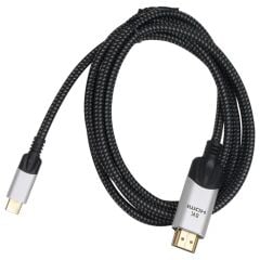 Vcom CU423MCV‑1.8 Siyah 1.8 Metre USB Type‑C (USB 3.1) Erkek – HDMI Type‑A Erkek, Altın Kaplama Konnektör, 4K/8K UHD Video Taşımalı HDMI 2.0 V Kablo