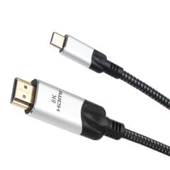 Vcom CU423MCV‑1.8 Siyah 1.8 Metre USB Type‑C (USB 3.1) Erkek – HDMI Type‑A Erkek, Altın Kaplama Konnektör, 4K/8K UHD Video Taşımalı HDMI 2.0 V Kablo