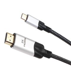 Vcom CU423MCV‑1.8 Siyah 1.8 Metre USB Type‑C (USB 3.1) Erkek – HDMI Type‑A Erkek, Altın Kaplama Konnektör, 4K/8K UHD Video Taşımalı HDMI 2.0 V Kablo