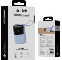S-link P109M 10000 mAh Mavi LCD Göstergeli Taşınabilir Güç Kaynağı Powerbank