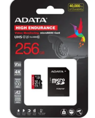 Adata 256GB High Endurance microSDXC 4K U3 V30 A2 Hafıza Kartı