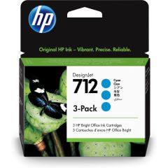 HP 712 Cyan (Mavi) 29 ml Orijinal DesignJet Plotter Mürekkep Kartuşu - 3'lü Paket (3ED77A)