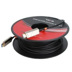VCOM D3742P‑40.0 40 m Siyah Aktif Optik HDMI 2.0 (HDCP 2.2, 4K HDR 60 Hz) Altın Kaplama HDMI‑Erkek / HDMI‑Erkek Kablo